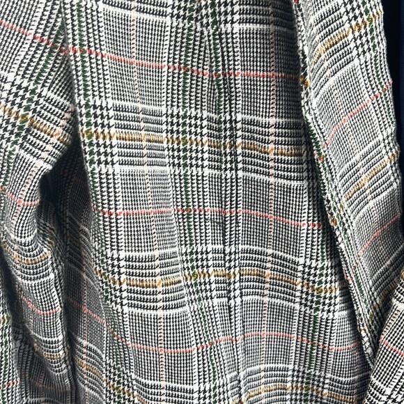 Anthropologie Maeve Lilith plaid double breasted textured long line blazer sz 4 - Picture 5 of 7